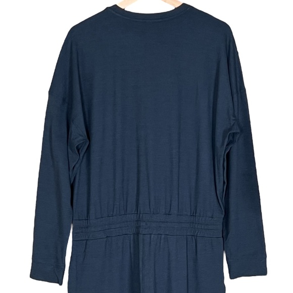 Vuori Lux Henley Jumpsuit Long Sleeve Blue Navy - Picture 11 of 13